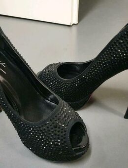 Peeptoes Glitzer schwarz High Heels wie Neu Gr.37 - Hamburg