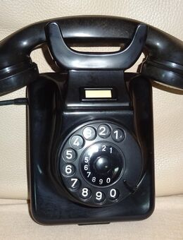 Telefon (30) Tisch-, Wandapparat W49 schwarz, Kondensator Baujahr 4.57, Handapparatschnur aus Stoff (funktioniert) - Schönau (Baden-Württemberg)