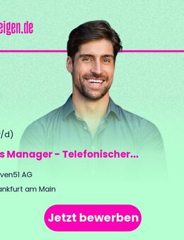 Sales Manager (m/w/d) - Telefonischer Vertrieb mit Fokus Recruitinglösungen - Frankfurt (Main)