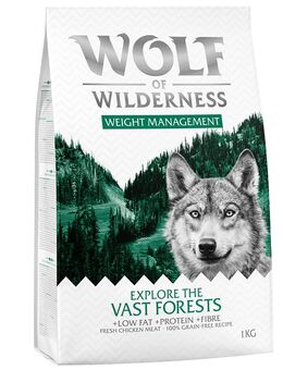 30% Rabatt! 1 kg Wolf of Wilderness Trockenfutter - Explore The Vast Forests - Weight Management
