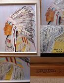 Häuptling altes Gemälde von I. Motz Eindrucksvoll!!! in 10627