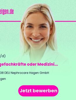 Pflegefachkräfte oder Medizinische Fachangestellte (m/w/d) für die Dialyse - Hagen (Stadt der FernUniversität)