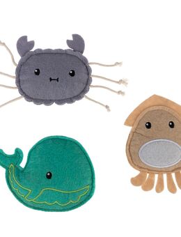 TIAKI Katzenspielzeug Set Ocean Gang mit Katzenminze - 3er Set