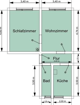 Sehr gut ausgestattete 2-Zimmer Wohnung mit Balkon und Weitblick - Bad Lobenstein