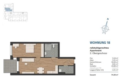Steuersparmodell - Havencity - Modernes Wohnen am Südstrand - Rollstuhlgerecht WE18
