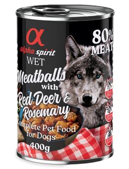 alpha spirit Dog Meatballs 6 x 400 g - Rothirsch & Rosmarin