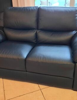 2er Leder-Couch (Vollleder), Sofa, schwarz, sehr guter Zustand - Mechernich