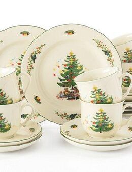 Seltmann Weiden Kaffeeservice Geschirr-Set, Service Marie-Luise, Advent, Weihnachten (18-tlg), 6 Personen, Porzellan, Tassen, Teller, Untertassen, Made in Germany, 18 Teile, für 6 Personen