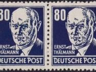 DDR: MiNr. 339 v a X I, 00.00.1953, "Persönlichkeiten aus Politik, Kunst und Wissenschaft: Ernst Thälmann", waagerechtes Paar, geprüft, postfrisch - Brandenburg (Havel)