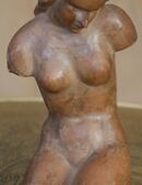 Skulptur , Frau , Keramik , gekennzeichnet mit Atelier Eva , ca. 1930 - 1940 , Höhe 17,5cm in 02828