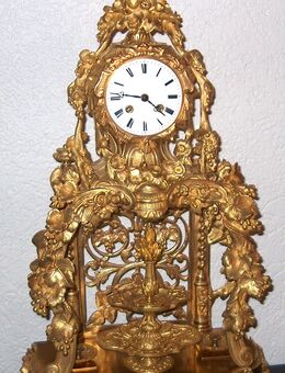 Antike Kaminuhr Portaluhr Bronzeuhr Säulenuhr Pendule Clock Japy Freres - Kleve Zentrum