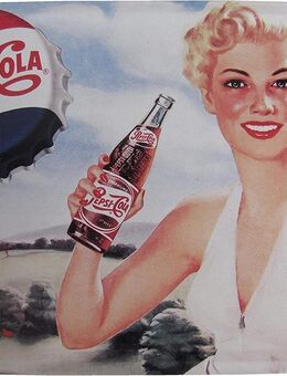 Pepsi Cola - Blechpostkarte mit Umschlag - Motiv 2 - 10 x 14 cm - Doberschütz