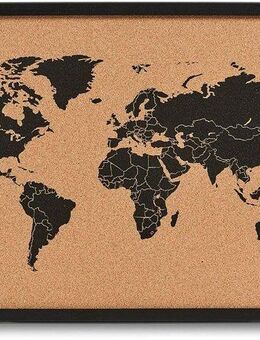 Zeller Present Pinnwand World, Memoboard, aus Kork, Motiv Weltkarte
