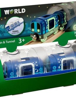 BRIO® Spielzeug-Zug BRIO® WORLD, Tunnelbox U-Bahn, leuchtet im Dunkeln