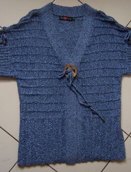 Damen-Weste, Strickweste mit Zierknopf, Gr.: XL, blaumeliert - Hilden