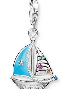 THOMAS SABO Charm-Einhänger Segelboot, 1927-340-7, mit Glas-Keramik Stein