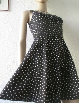 NEU * Salsa- Rockabilly * Style * Punkte * Polka Dots * Tupfen * Bodycon * Skater * Strech * Träger * Mini- Kleid "H&M * DIVIDED" Gr. 34- 36/ XS- S * schwarz * weiß * - Riedlingen