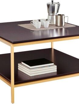 Leonique Couchtisch Cherlen, TOPSELLER!, OTTOs Choice, mit zwei Ablageflächen und goldfarbenem Gestell, quadratisch