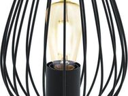 EGLO Tischleuchte NEWTOWN Tischlampe, schwarz, Stahl, E27, Schalter, Nachttischlampe, ohne Leuchtmittel, Schlicht, modern, Vintage, Retro, Wohnzimmer, Schlafzimmer, 23x16x12cm