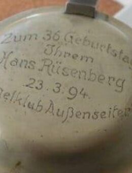19. Jahrhundert 1894 Geburtstagskrug Bierkrug Glas Zinndeckel Gravur - Bottrop