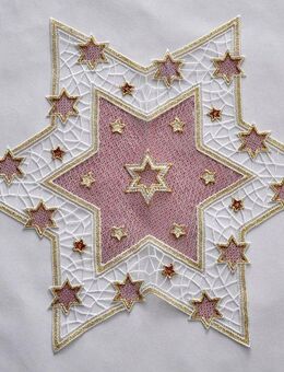 Stickereien Plauen Tischdecke Goldtanne, Einzelstern