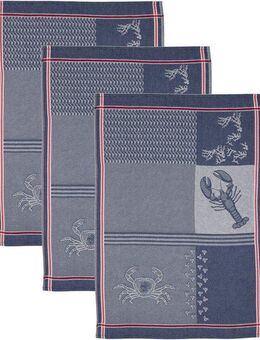 ROSS Geschirrtuch Maritim - Krabben & Co, (Set, 3-tlg), Motivtuch, aus 100% Baumwolle