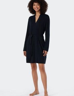 Schiesser Morgenmantel "Essentials", Kurzform, Modal, Kimono-Kragen, Gürtel, mit Kimono-Schnittform mit dezentem Glanz