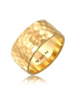 Elli Fingerring Breit Bandring Gehämmert Matt 925er Silber