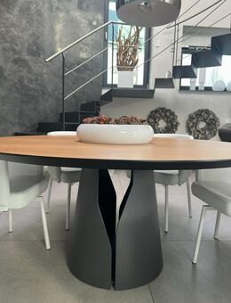 Designertisch mit Lederstühlen - Niestetal