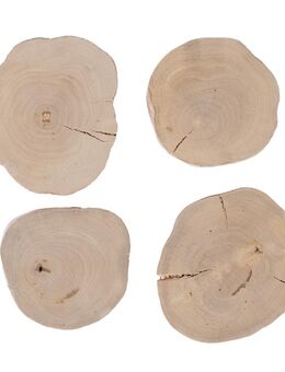 TIAKI Kaffeeholz-Knabberscheiben - 4er Set Ø 6-10 cm