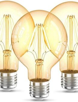 B.K.Licht LED-Leuchtmittel BK_LM1401 LED Leuchtmittel 3er Set E27 G80, E27, 3 St., Warmweiß, 2.200 K Edison Vintage Glühbirne Filament
