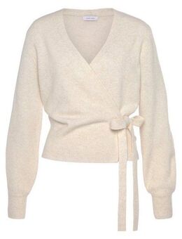 LASCANA Wickelstrickjacke mit breitem Rippbündchen, Loungewear