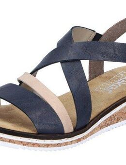 Rieker Riemchensandale, Sommerschuh, Sandalette, Keilabsatz, mit Klettriemchen