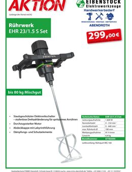 EIBENSTOCK Rührwerk EHR 23/1.5 S Set AKTION - Laucha (Unstrut) Kirchscheidungen