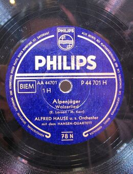 Schellack Schallplatte: Alfred Hause - Alpenjäger / Vor meiner kleinen Laube - Biebesheim (Rhein)