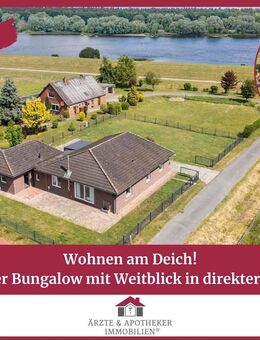 Wohnen am Deich - stilvoller Bungalow mit Weitblick in direkter Elbnähe! - Hittbergen