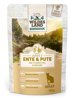 Wildes Land Cat 12 x 100 g - Ente & Pute mit Distelöl