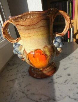 Keramik Henkelvase Trauben Relief Vase Blumenvase Vintage Deko 5,- - Flensburg