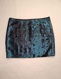 Wende-Pailletten Minirock Schwarz/Smaragdgrün – Gr. 38 (S/M) - Blieskastel