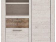 FORTE Highboard Duro, Mehrzweckschrank mit Türen & Schublade, Landhausstil, Breite 109,8 cm