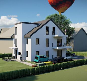 Neubau 3-ZKB- ETW im 1. OG mit 2 Stellpätzen in einem 3 Familienhaus