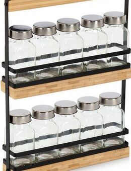 Zeller Present Gewürzständer Set, 11-tlg., Glas/Metall/Bambus, (Set, 11-tlg), hochwertig, moderner Materialmix