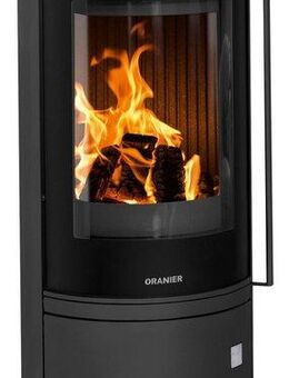 Oranier Kaminofen »Arena 2.0«, 7 kW, Zeitbrand, (2-tlg), Abdeckplatte aus Stahl, schwarz