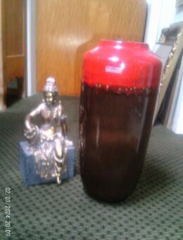 Europe Line Dekor in Rot und Hellbraun Scheurich 517-45 Etikett um 1965 Höhe 45 cm aus der Vitrine !!! - Sternenfels