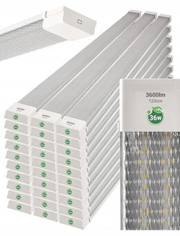 15x LED Panel Industrielampe Werkstattlampe Zimmerlampe 1200mm 36W Set23112 - Ingolstadt