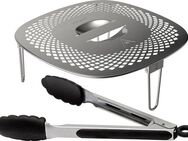 Philips Grillpfanneneinsatz HD9954/01 Snack Profi-Kit, Edelstahl, Silikon, (3-St), Snackdeckel+ Zange für Airfryer XXL HD96XX, HD97XX, HD98XX