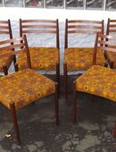 Satz von 6 Teak Stühlen 1960er Jahre im "Flower-Power" Design. in 53639