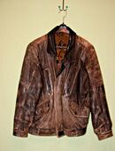 Vintage Herren echt Lederjacke Gr 48 80ger Jahre Kult NoName braun in 46325