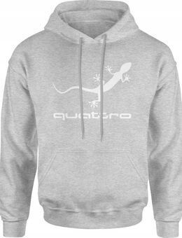 Herren Baumwoll-Sweatshirt Hoodie für Audi-Fans – Mit hochwertigem Siebdruck quattro Design 2 Set342 - Ingolstadt