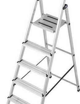 KRAUSE Stehleiter Safety, Aluminium, 1x6 Stufen, Arbeitshöhe ca. 325 cm